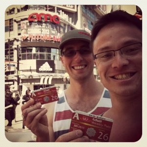 Us with our weekly Toronto transport cards.
