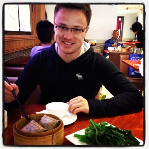 Glen enjoying his first Canadian yum cha.