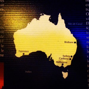 This map was one of a number of different maps advertising (we think) holiday destinations around the world. Looks like Esperance is the place to be.