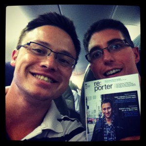 Aboard our first Porter flight.