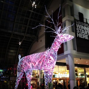 Giant reindeer in the Eaton Centre.