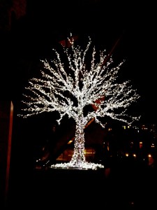 Christmas lights are out on Bloor St. This one is outside the ROM.