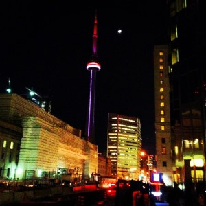The moon and the CN Tower