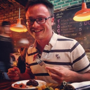 Glen enjoying his ribeye