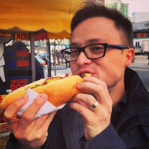 Glen's pre-game hot dog. It was vile.